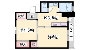 ビレッジハウス太子【5階】の間取り