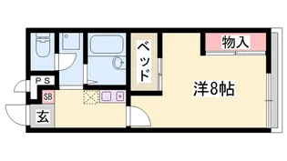 レオパレスKASAGI【107号室】の間取り