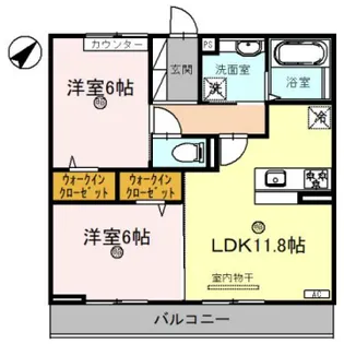 ラ グリシーヌ青山【3階】の間取り