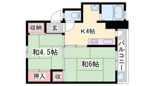 ビレッジハウス小坂【4階】の間取り