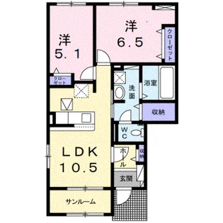 パルグランデⅡ【1階】の間取り