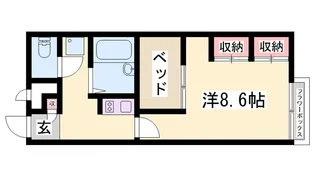 レオパレス白国【208号室】の間取り