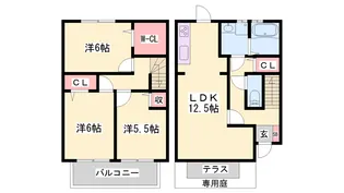 エクセレント【1階】の間取り