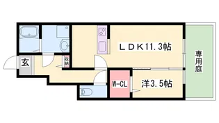 サンスーシ【1階】の間取り