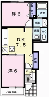 ベル・アルモニー B【1階】の間取り