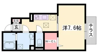 セジュール狭間【A101号室】の間取り