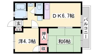 ノーブル御立【1-B号室】の間取り
