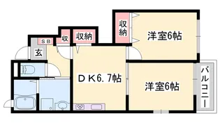 ヴァイオレット赤穂【1階】の間取り