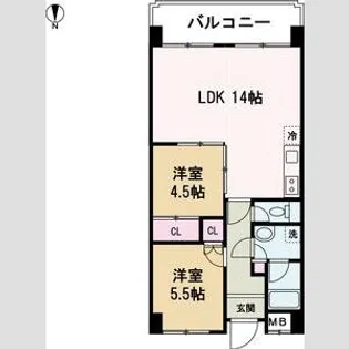 リーベンハイツ【502号室】の間取り