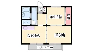 美乃利マンション【2階】の間取り