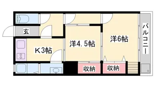 網干コーポ【102号室】の間取り