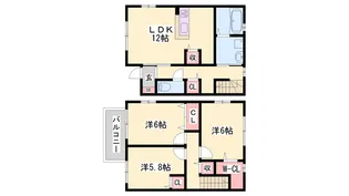 アルターナ英賀保【C号室】の間取り