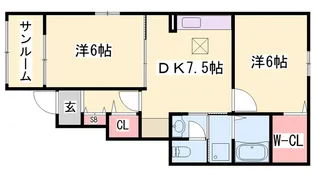 アルモニ カルム【1階】の間取り