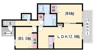 レジデンスコート加西B【1階】の間取り
