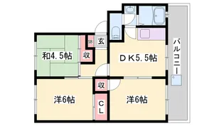 ル・シェルブルーはりま【4階】の間取り