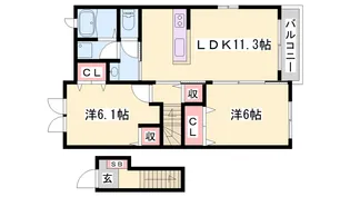 カーサ ドマーニ【2階】の間取り