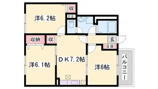 サンエイトD【1階】の間取り