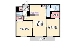 シャーメゾン フクサキ【103号室】の間取り