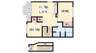 グランメール2【2階】の間取り