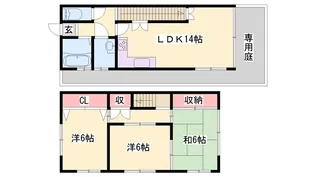 ハウス稲文Ⅱ【E号室】の間取り
