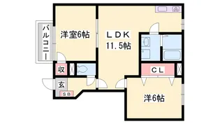 フリーデンA【1階】の間取り