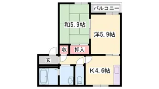 グリーンルミナス【E102号室】の間取り