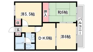 フレグランス北今宿【1階】の間取り