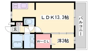 プラシード【202号室】の間取り