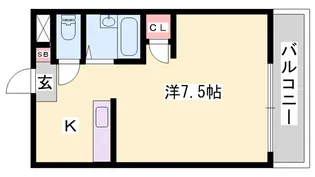 クラージュ保城【403号室】の間取り