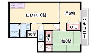パークサイドツクダ【1階】の間取り