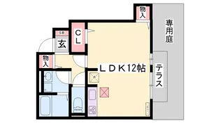 プリムールコート【102号室】の間取り