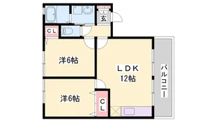 Luce del sole【202号室】の間取り