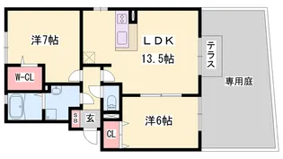 ルピナ ウエスト リバー【1階】の間取り
