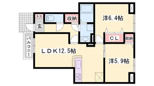 エステ・スール【1階】の間取り