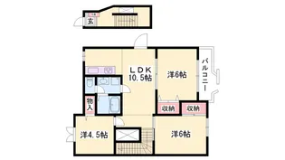 エステート垣内【2階】の間取り
