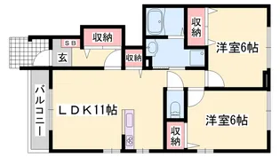 フェリア糸井E【1階】の間取り