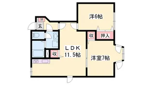 ハックベリーS A【1階】の間取り