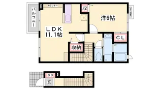 グラースアンジュC【2階】の間取り