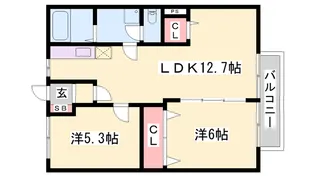 アーバンライフ旭陽B【105号室】の間取り