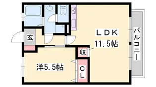 シャトー三木(借上)【1階】の間取り