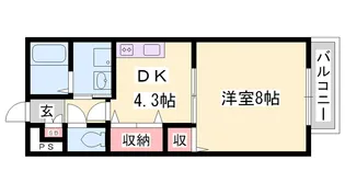 プランドール砥堀【1階】の間取り