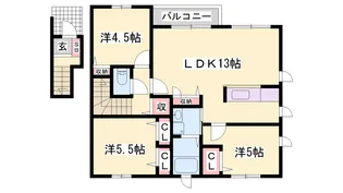 シャーメゾンアミトマーネ【202号室】の間取り