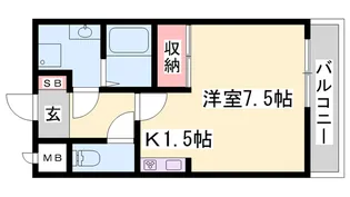 1Kの間取り画像