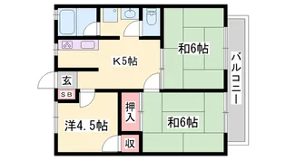 サンシティー北新在家 A棟【2階】の間取り