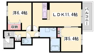 ファミール桜【C101号室】の間取り