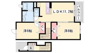 シャン・ド・フルール【2階】の間取り