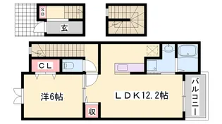 玲巧ハイツ八丁【3階】の間取り