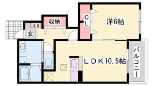 ヒルサイド緑ヶ丘C【101号室】の間取り