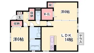 サニーハイム伊伝居【1階】の間取り