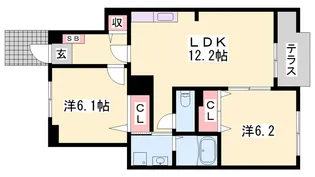 2LDKの間取り画像